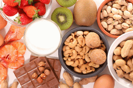 Eggs, nuts, strawberries and other foods that may cause allergies