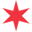 Six-pointed red star logo used on the City of Chicago flag