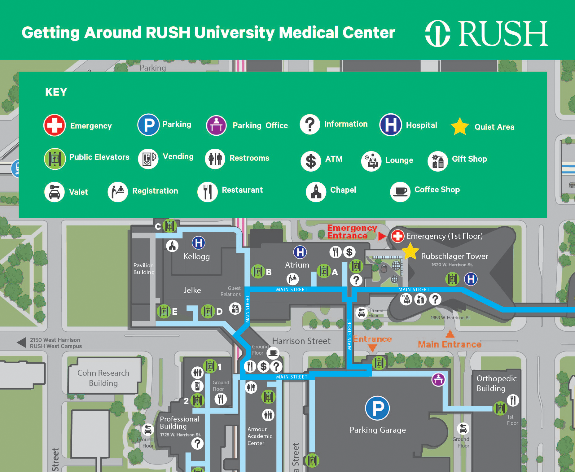 RUSH University Medical Center Campus Map