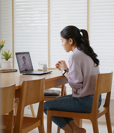 Patient in a telehealth appointment