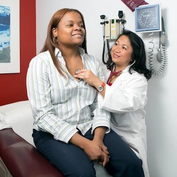 Rush cardiologist with a patient