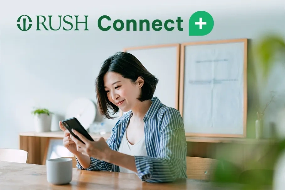 Woman using a cell phone for telemedicine