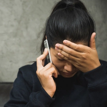A distressed woman