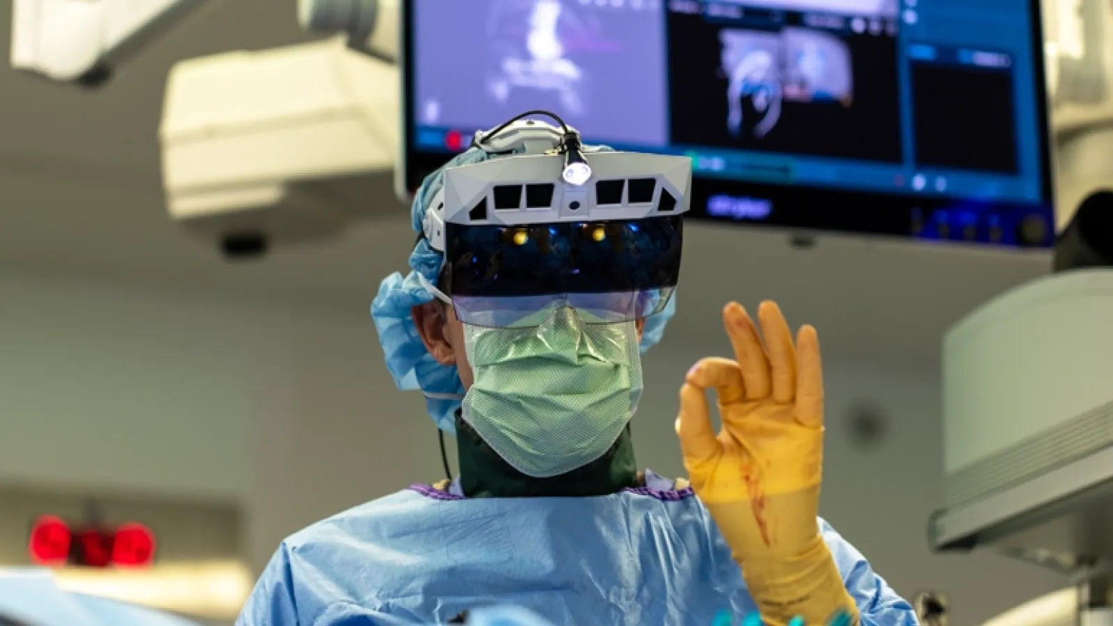 Dr. Jonathan O'Toole wears a headset over his eyes