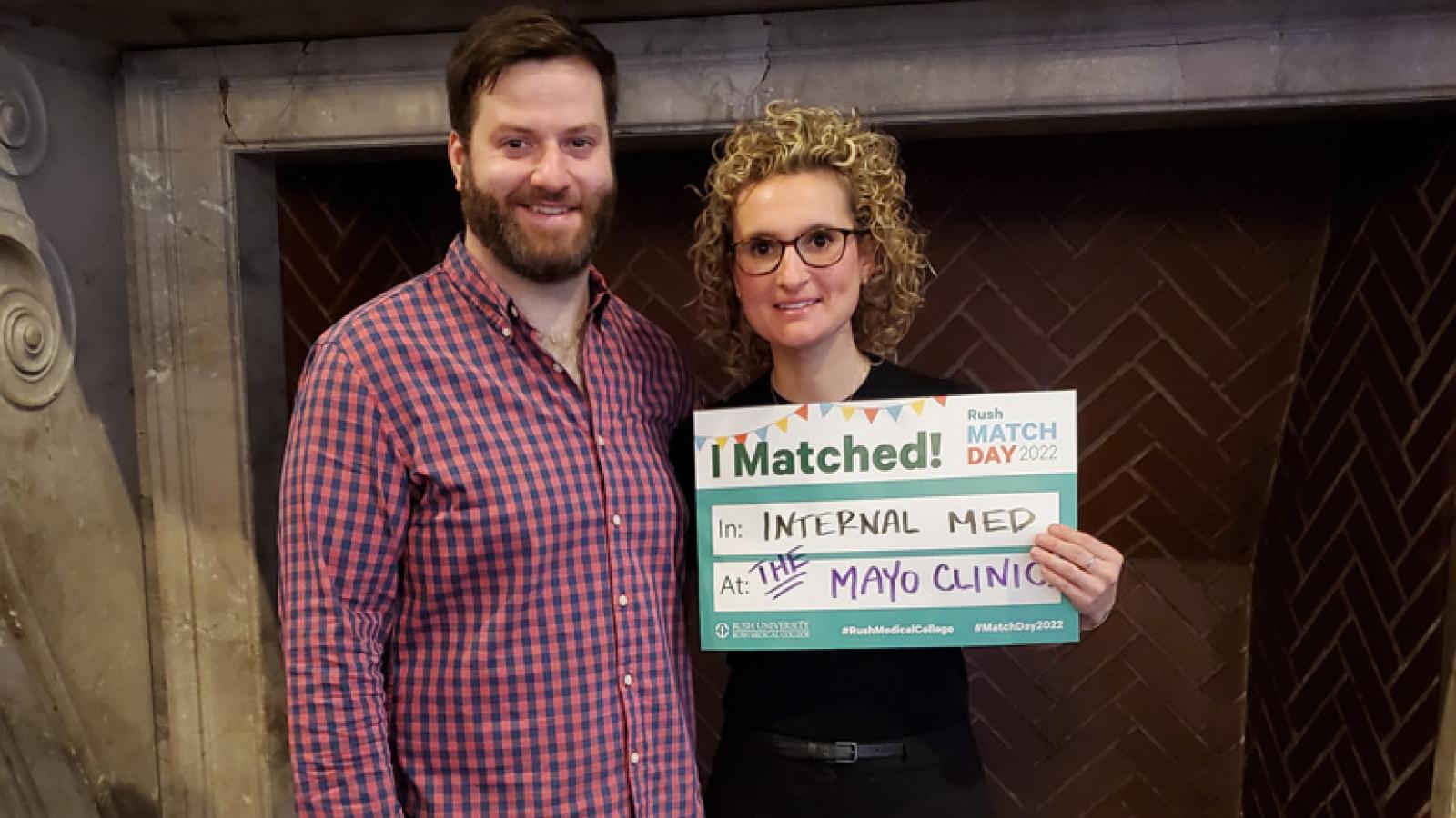 Kelsey Lynch shows off her MS4MS sign.