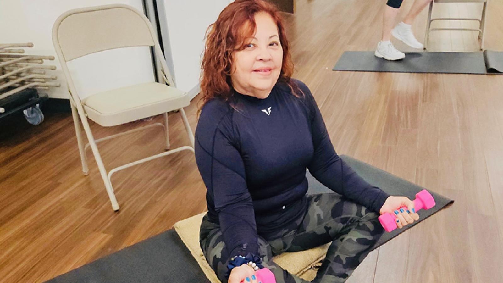Laura exercises at Waterford Place