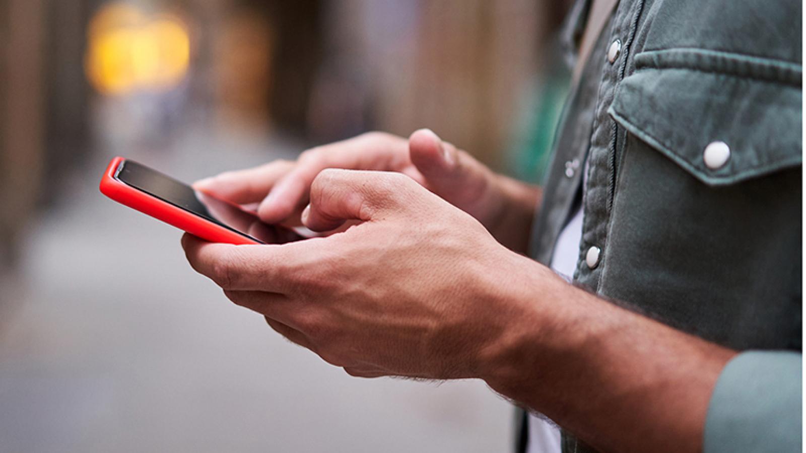 Person using a mobile phone