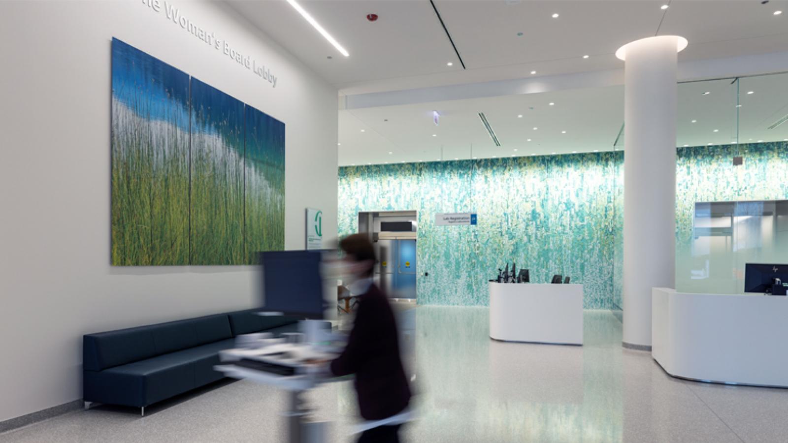 Art in the lobby of the Rubschlager Building