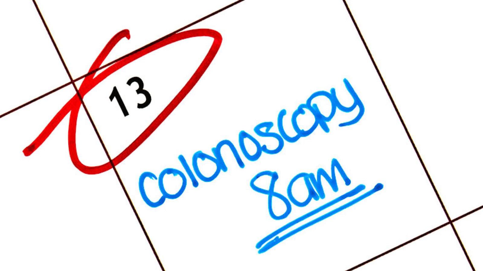 Colonoscopy appointment on calendar