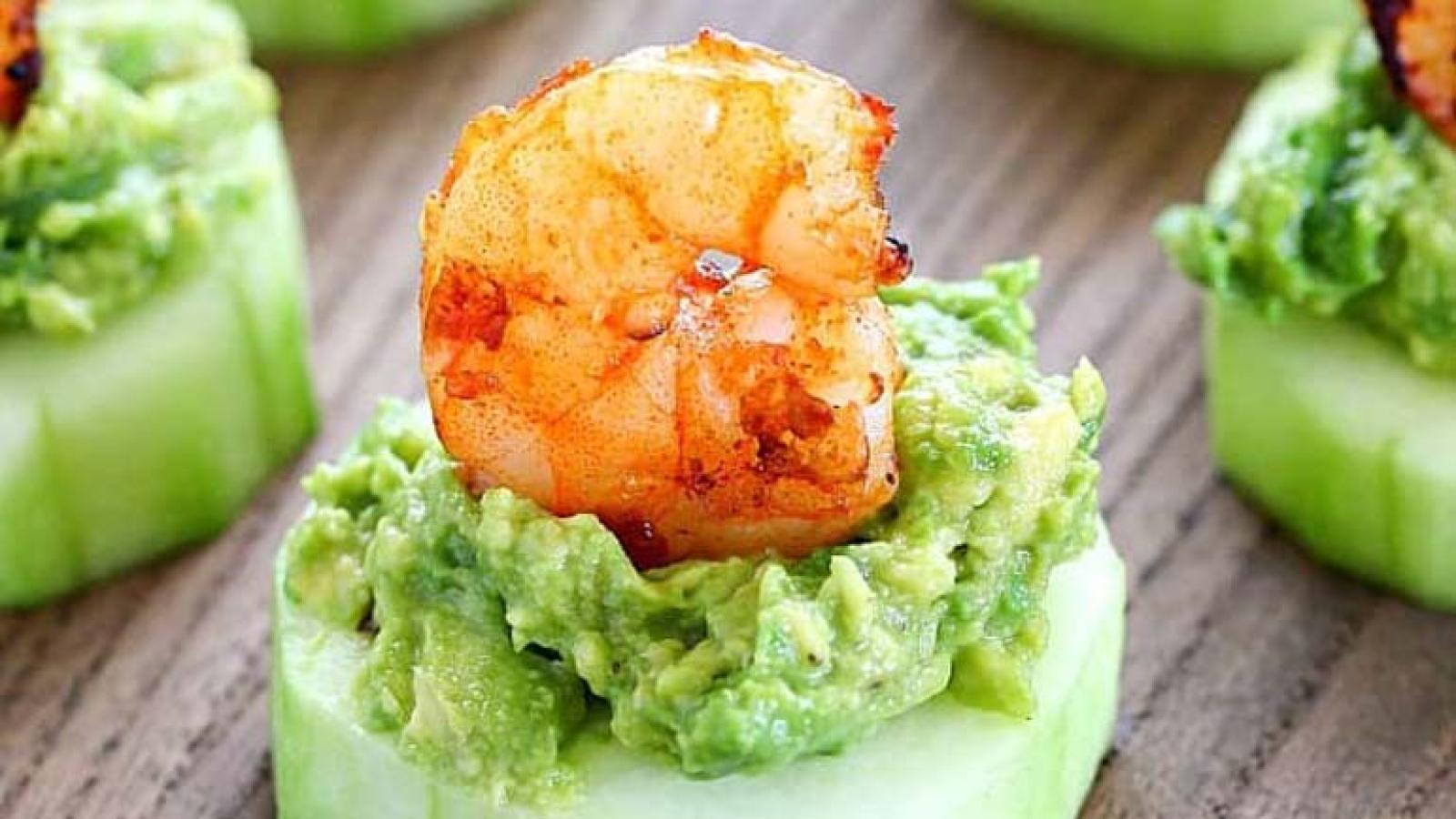 Avocado, Shrimp and Cucumber Bites