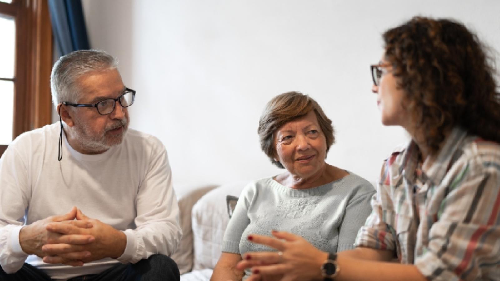 Family having a conversation
