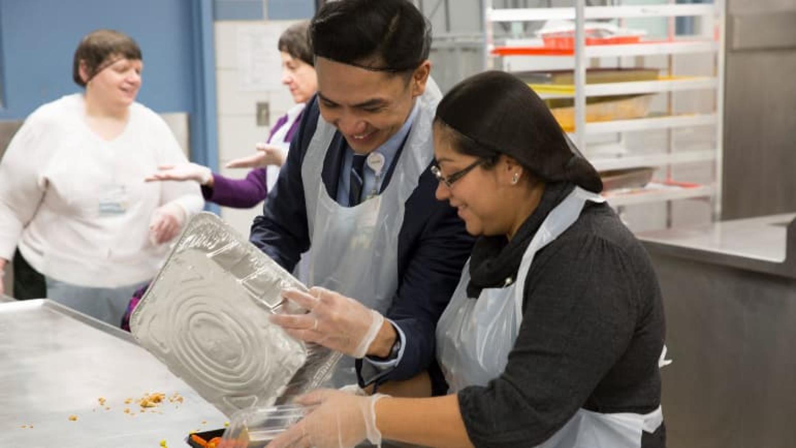 Volunteers working at the Franciscan House