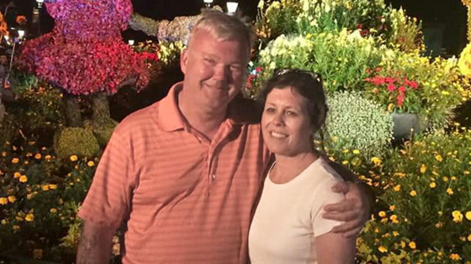 James King with wife