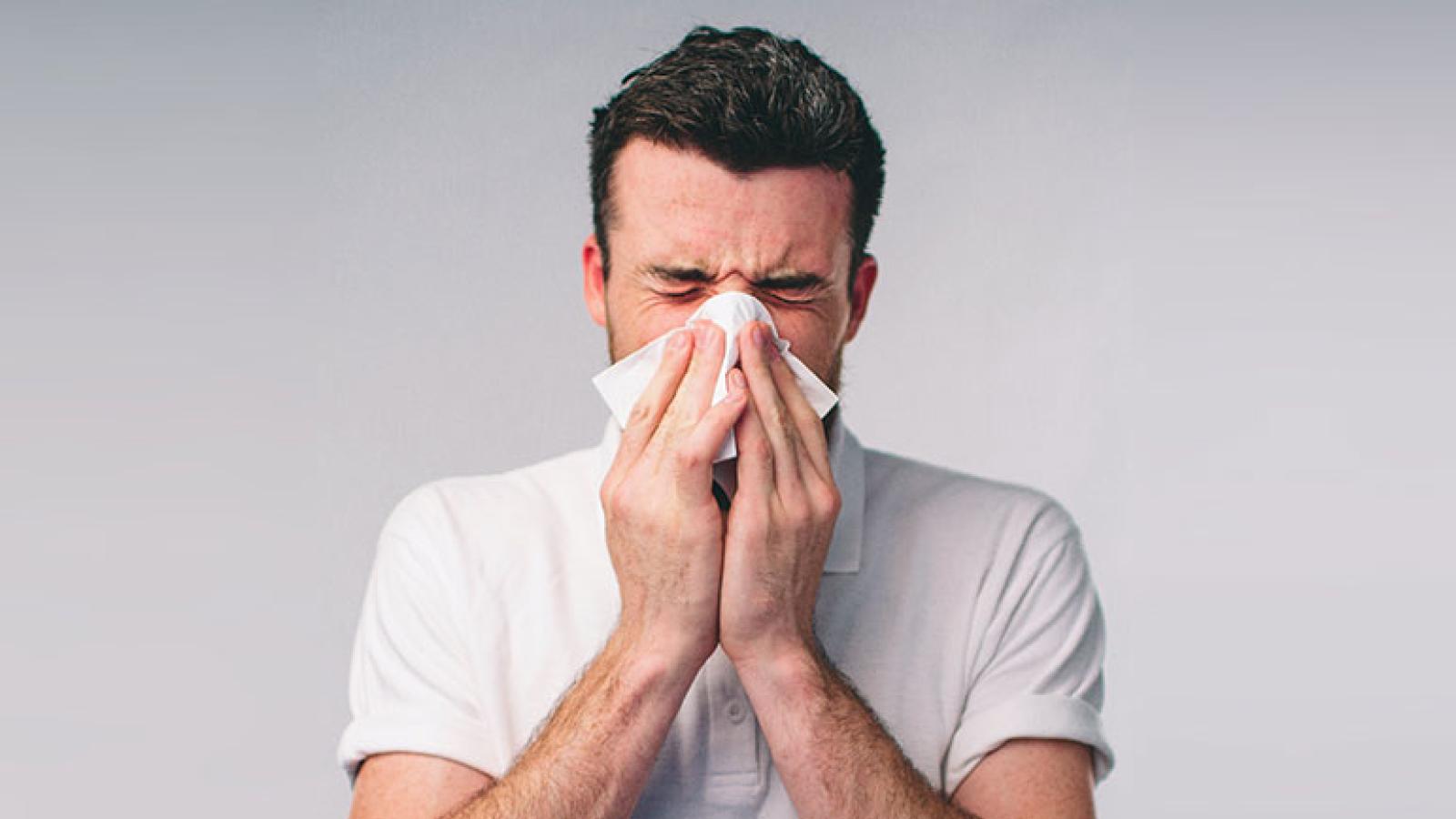 Man sneezing