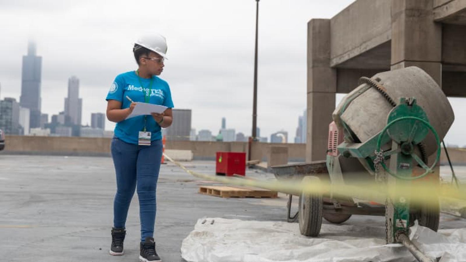 MedStem participant at a construction site