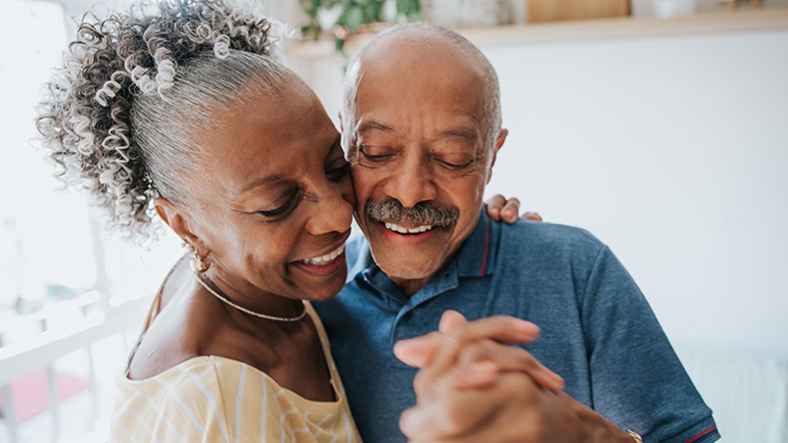 Older adult couple dancing