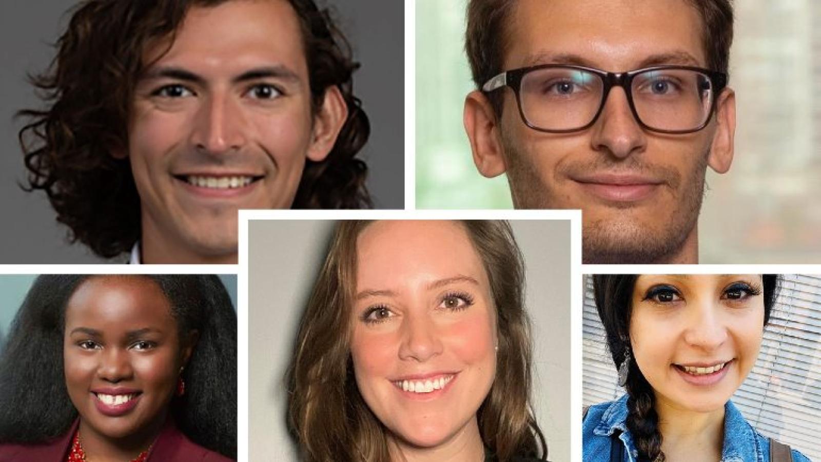 Collage of five people's head shots