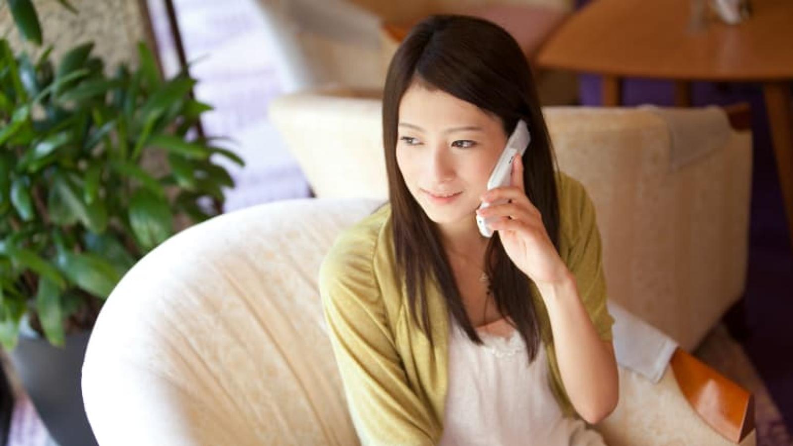 A woman on her cellphone