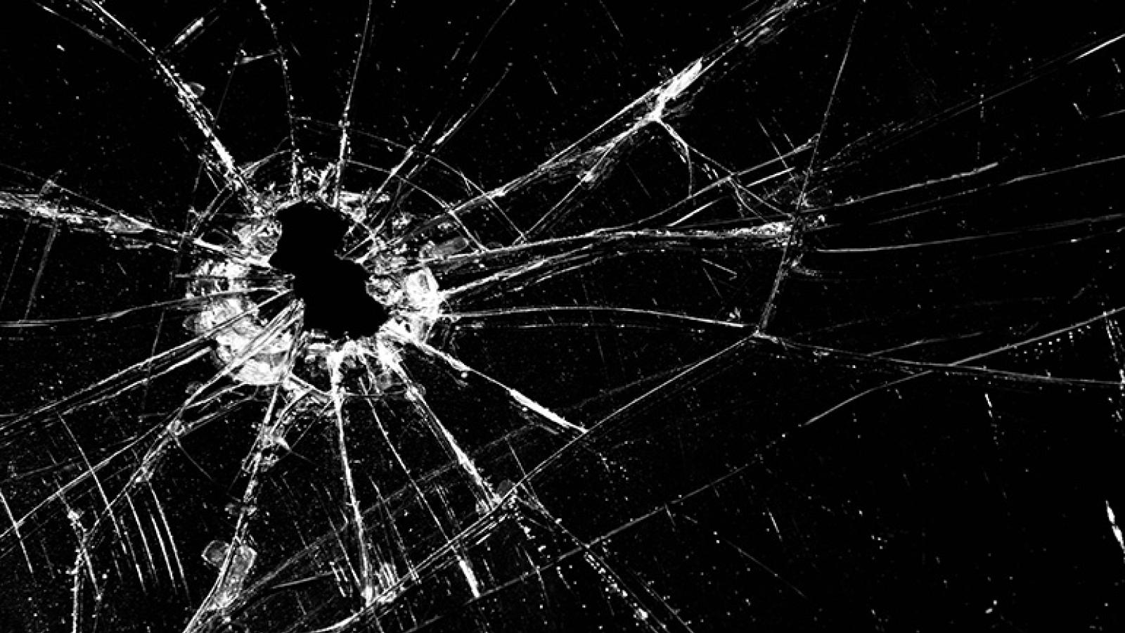 Bullet hole in windshield