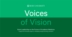 Green sign that reads Voices of Vision