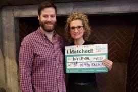 Kelsey Lynch shows off her MS4MS sign.