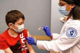 Child getting COVID shot