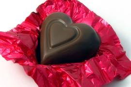 Heart-shaped chocolate