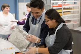 Volunteers working at the Franciscan House