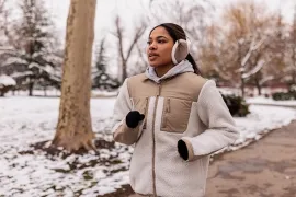 Woman running in the cold