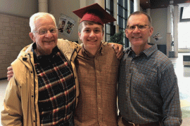 Rush Patient John Scambler, His Son and Grandson at His Grandson's Graduation Ceremony