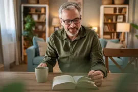 Older man reading
