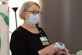 Retired nurse Paula Dillon at the vaccine clinic
