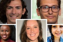 Collage of five people's head shots