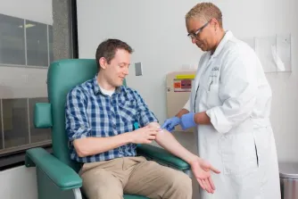 Man getting his blood drawn
