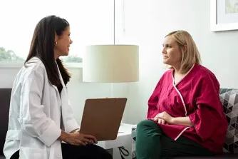 Provider speaking with patient
