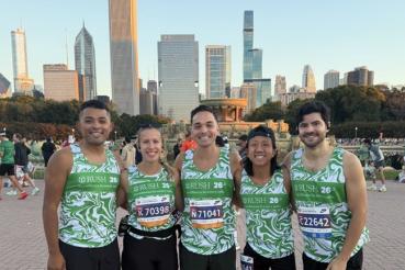 Five members of Team Rush at the Chicago Marathon