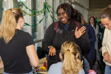 Students mingle at the Fall into Rush event