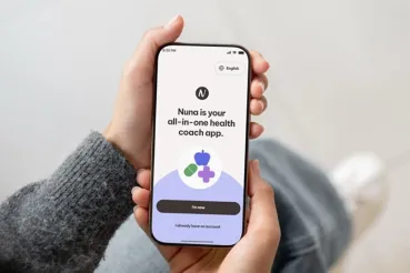 A smartphone displays the Nuna app