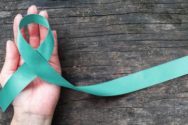 Ovarian cancer awareness ribbon