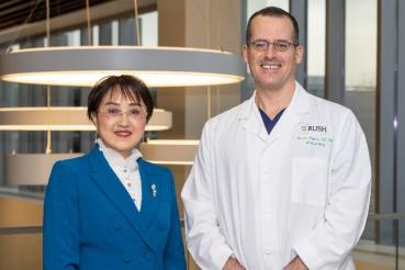 Hong Wu, MD, and Ricardo Fontes, MD, at RUSH University Medical Center.