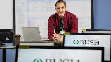 Sergio, an Epic technical trainer at Rush, is a person with a disability.