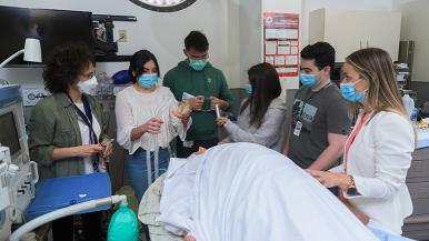 RUSH College of Nursing students participate in simulation learning programs.