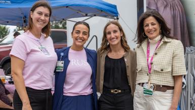 From left to right: Monica Weber, MSHM, R.T.; Ajla Comes, BSIT, R.T.; Katie Kean, RN, BSN, OCN; and Lisa Stempel, MD.