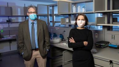 Stefan Green, PhD, and Mary Hayden, MD, in Rush's new lab site