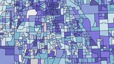 Colorful section of Chicago Health Map