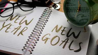 Notebook for writing down New Year's resolutions