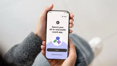 A smartphone displays the Nuna app