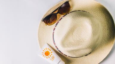 sun protection - hat, glasses, sunscreen