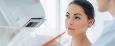 woman getting mammogram screening