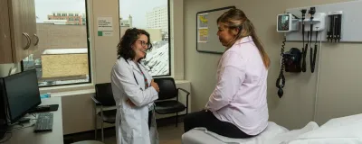 Provider examining a patient